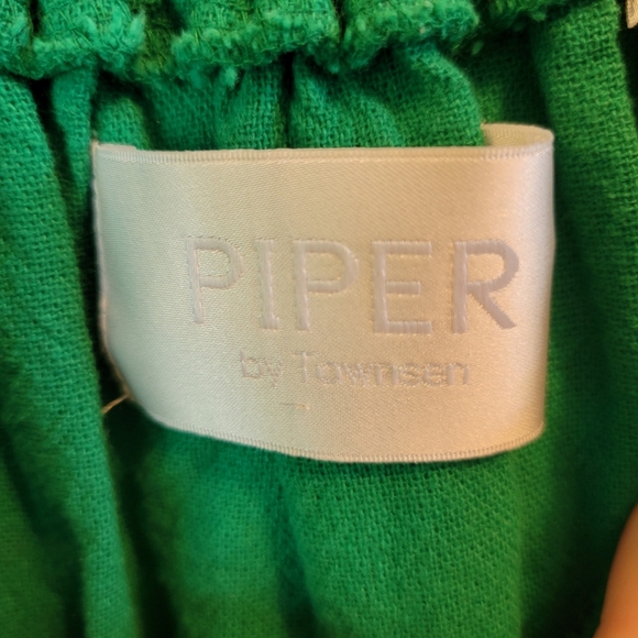 Piper By Townsen Green Pink Black Embroidered Off The Shoulder Dress - Picture 5 of 7